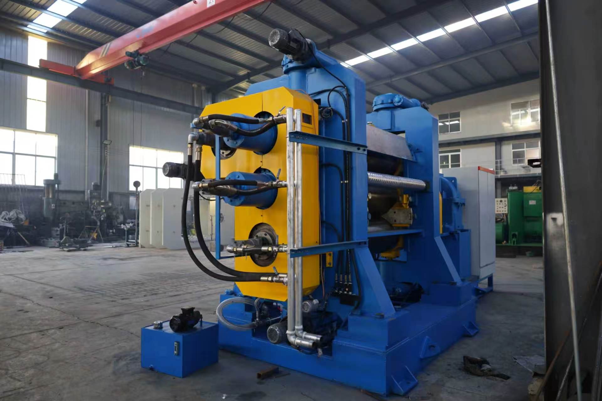 PLC Controlled Four Roll Rubber Calender Heavy Duty Calendering Unit with Stable Operation