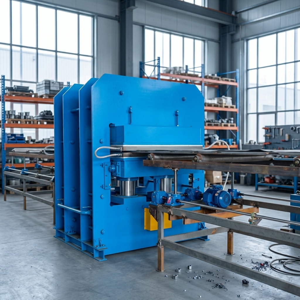 Slat conveyor plate vulcanizing machine